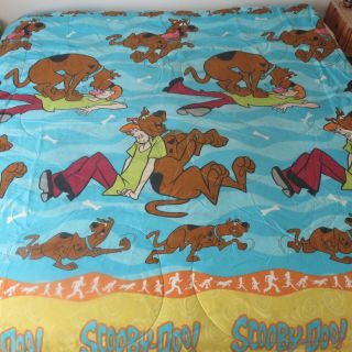 Vintage 1998 Dan River Scooby - Doo & Shaggy Twin Size Bed Comforter 76 X 90