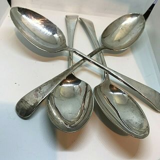 Serving Spoons X 4 Vintage Silver Plate Large - Sheffield