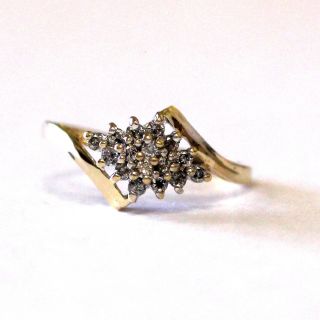 10k Yellow Gold Ladies.  16ct Si2 H Womens Diamond Cluster Ring 1.  8g Vintage