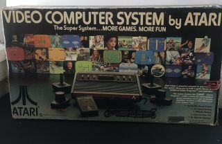 Vintage 1978 Atari Cx - 2600 Video Computer System Controllers 2 Games Box