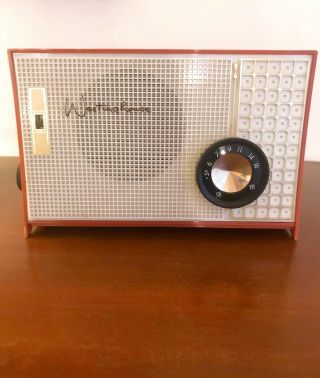 Vintage 1950s / 1960s Westinghouse Radio - Model H - 749t5 Vermillion White
