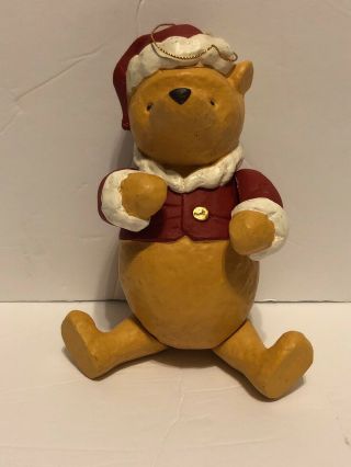 Vintage Style Classic Winnie The Pooh Disney Mcf Christmas Santa Ornament 8 "