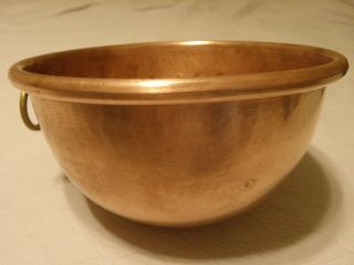 Vintage Bazar Francais Hammered Copper Mixing Bowl,  Made In France