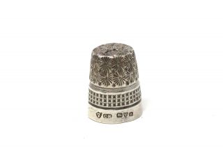 An Antique Art Deco Sterling Silver 925 C.  H C1924 Sewing Thimble 27733