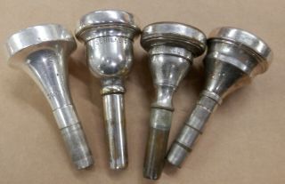 4 Vintage Trombone Baritone Euphonium Mouthpieces Giardinelli Schilke Conn Ckb