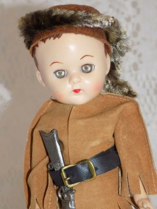 Vintage Virga 8 " Hard Plastic Davy Crockett Doll Ginny Muffie Size
