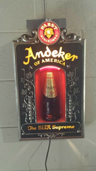 Vintage Andeker Of America Advertising Light - Up Bar Display