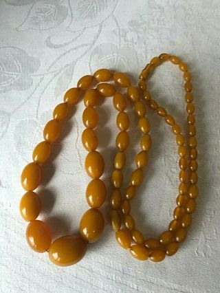 Vintage Art Deco Butterscotch Amber Bakelite Beads