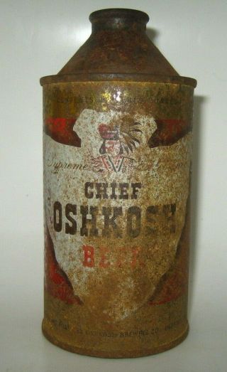 Old CHIEF OSHKOSH CONE TOP BEER CAN Oshkosh,  Wisconsin 2