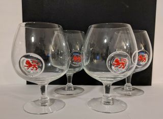 4 House Of Lords Crystal Red Lion Brandy Snifter Or Craft.
