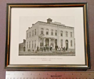 Pre Pro F.  Effinger Brewery & Saloon Lithograph Print,  Baraboo,  Wi