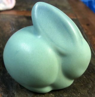 Vintage Van Briggle Pottery Rabbit Figurine Signed Cb Clara Beyers