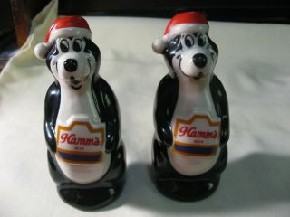 1995 Hamms Christmas Bears Salt And Pepper Shakers By Wade