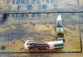 Vintage Parker Brothers K - 126 Knife Chattanooga Tennessee Stag