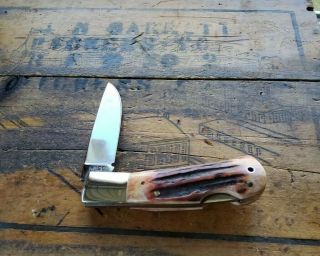 Vintage Parker Brothers K - 126 Knife Chattanooga Tennessee Stag 2