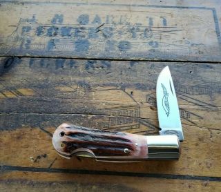 Vintage Parker Brothers K - 126 Knife Chattanooga Tennessee Stag 3
