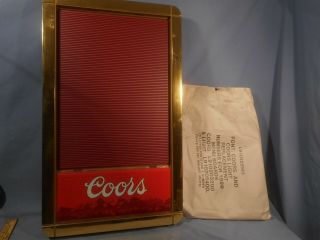 Nos (old Stock) Vintage Coors Menu Board With Letters And Numbers 32 " X 19 "