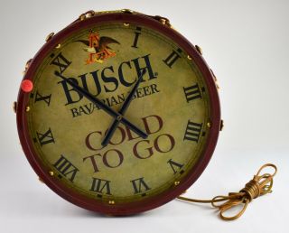 Vintage Anheuser Busch Bavarian Beer Light - Up Drum Clock / Sign - Jb - 36