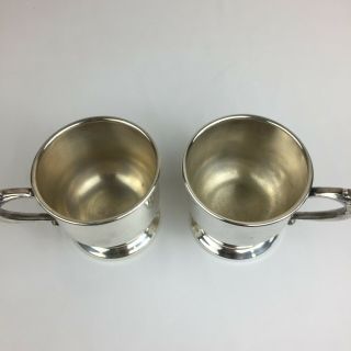 2 Sheridan Antique Silver on Copper Mug Cup Flower Handle 180 Grams Holds 8oz 3