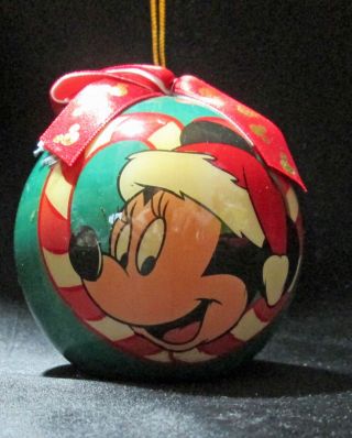 Disney Mickey Mouse Green Christmas Ornament Plastic Bulb Ball Peppermint