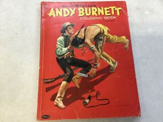 1958 Walt Disney Andy Burnett Coloring Book Paperback