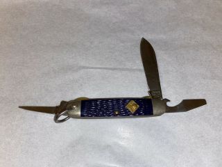 Vintage Camillus Ny Usa Bsa Boy Cub Scouts Camp Survival Knife Knives Blue