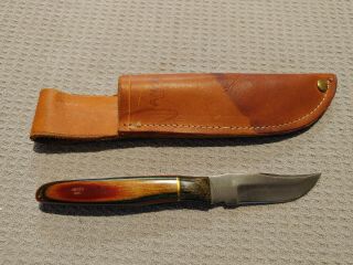 Vintage Anza Usa Fixed Blade Knife With Sheath