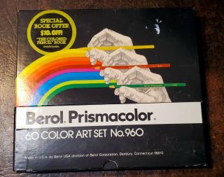Vintage Berol Prismacolor 60 Color Art Set No.  960 Colored Pencils But 1 2