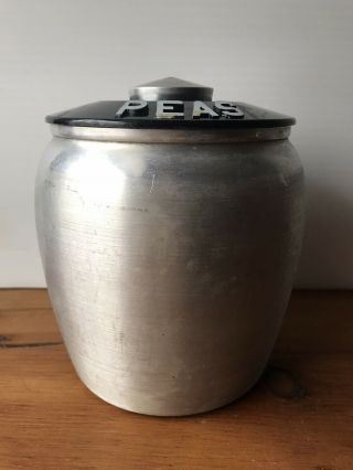 Vintage Kromex Aluminum Peas Jar Container