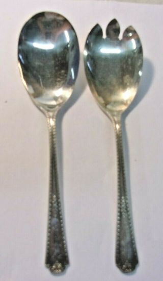 1929 Berkeley Silverplate Salad Serving Fork & Serving Spoon Wm A Rogers Aa