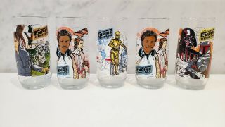 Vintage Star Wars Empire Strikes Back 1980 Collector Series Glasses - Set Of 5