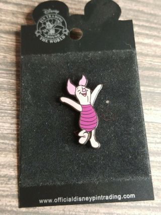 2002 Disney Piglet Pin Trading Around The World Marked Jumping Joy Happy
