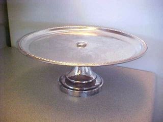 Vintage Silver Plate Pedestal Cake Stand With Floral & Shell Design On Top