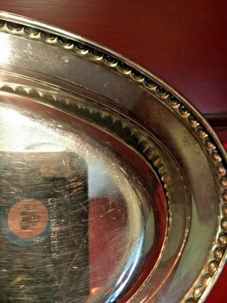 Vintage WM Rogers Silver Plate Oval Bread Serving Tray 4519 3