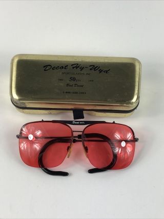 Vintage Decot Hy - Wyd Shooting Glasses Red Lenses With Bifocals Australian Snw