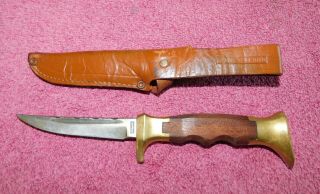 Olsen Knife Co Hunting Knife W/ Sheath Vintage Solingen Germany 31/2 " Blade