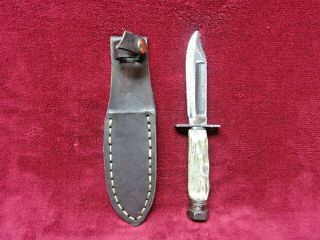 Vintage Ontario 1 - 86,  Pilot Survival Knife,  Modified For Hunting,  W/stag Handle