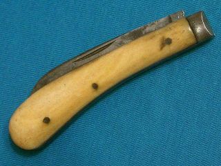 Rare Antique Bladworth Sheffield Stag Bone Barehead Knife Vintage Pocket Knives
