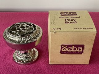 Small Vintage Silver Plate Rose / Flower / Posy Bowl By Seba -