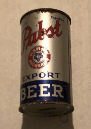 Vintage Pabst Export 12 Oz Flat Top Beer Can - Opening Instructions " Keglined "