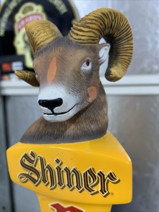 Shiner Bock Ram Head Texas 12  Tall Beer Keg Tap Handle Mancave Bar Ware