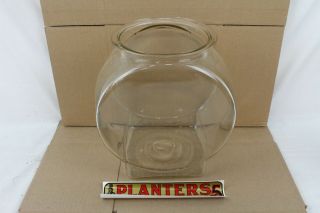 Vintage Planters Peanuts 5c Fishbowl Store Countertop Jar Mr Peanut W/ Lid