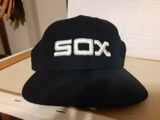 Vintage Chicago White Sox Roman Pro Fitted Hat Cap Leather Lined