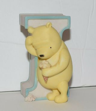 Disney Michel Classic Winnie The Pooh Ceramic Letter " I " Ice Cream Nursery Decor