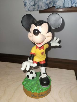Vintage Walt Disney Mickey Mouse Soccer Bobblehead And Heavy