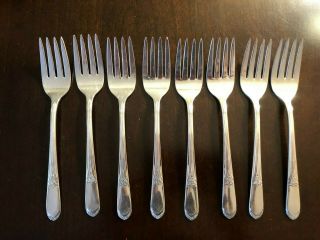 Set Of 7 Wm Rogers Is Devonshire Mary Lou Salad Forks - 1938