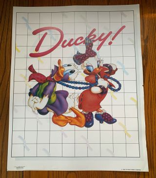 Vintage 1986 Disney Poster Ducky Donald & Daisy Duck Wd - 13 16x20
