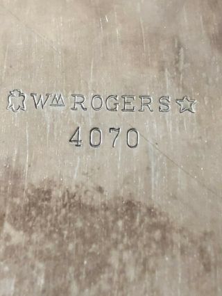 Wm Rogers Silver Plate Tray - 11 1/8 