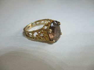 Vintage 9ct Hallmarked Gold Ring With Large Stone Size O - P