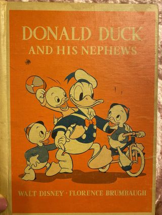 Vintage Walt Disney Story Book Donald Duck And His Nephews 1939,  1940 Illustrated